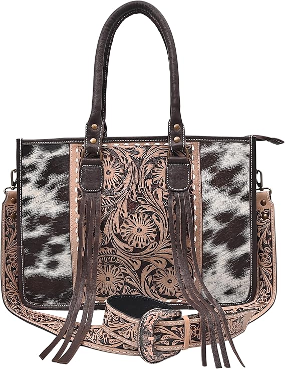 Merbaa Women Natural Cowhide Leather Hand Bag With Adjustable Detachable Strap Leather Massenger Handbag Purse Sling Bag